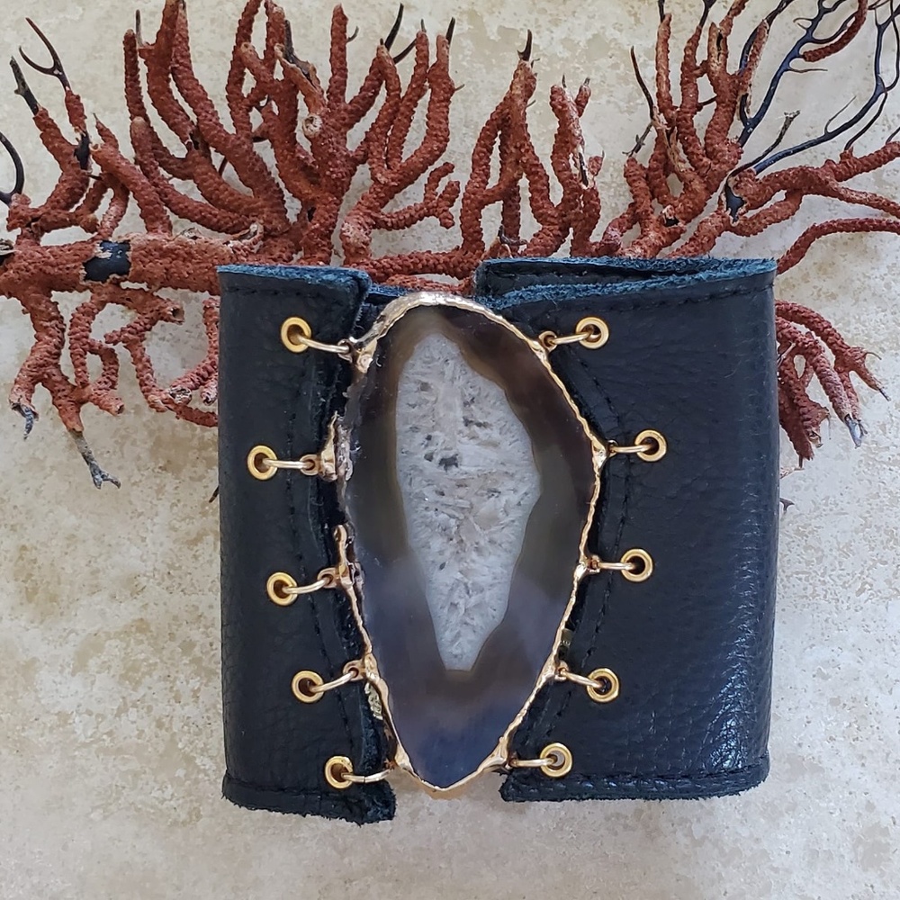 Agate Leather Bracelet